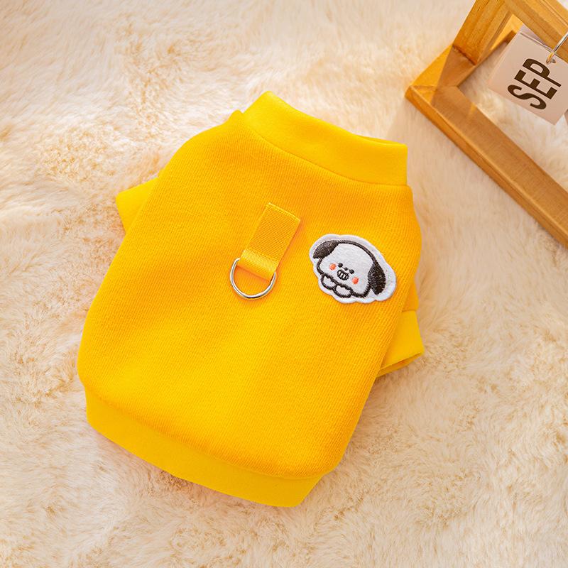 

Милая мультяшная осенне-зимняя тонкая велюровая одежда для собак, для средних и маленьких собак, тедди, померанский шпиц, кошка, двуногая одежда для питомцев, двуногая одежда XL (recommended weight 11-7.5kg)