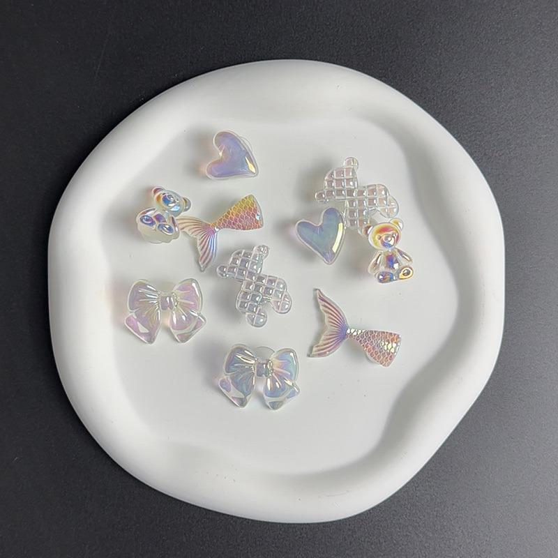 

Набор из 10 модных шармов для обуви, аксессуары, пряжка для обуви с отверстиями, прозрачные разноцветные медведь, рыбий хвост, бант, украшения для обуви своими руками