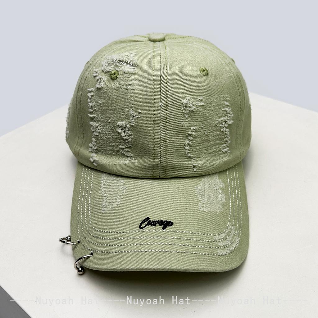 Neue Unisex Persönliche Eisenringe Buchstabenstickerei Baseballkappen Sonnenschutz Gebrochener Stil Vielseitig Nische Schirmmützen Mode Retro