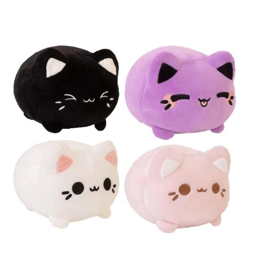 Pink Peachy Kitten Plush Toys Cute Plushie Cat Soft Dolls Black Cat Stuffed  For Girl Friends