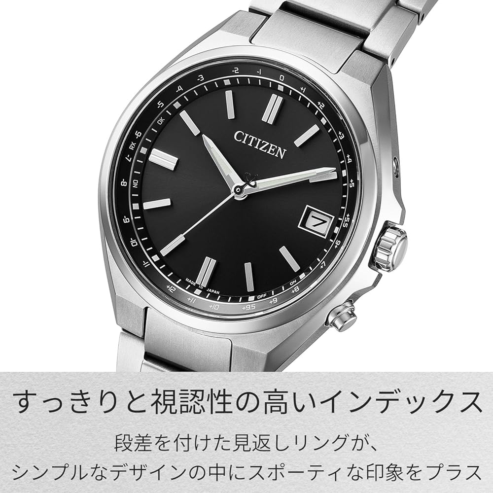 Citizen Eco-Drive CB1160-55E Radio-Controlled Waterproof Lightweight Men's Analog Watch Silver Black
