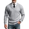 Maglione da Uomo Autunno Inverno a Treccia Monocolore Scollo a V Manica Lunga Casual Business Maglione Lavorato a Maglia