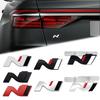 Wdjnt5 Glänzend Schwarz Metall N Kühlergrill Emblem Heckklappe Karosserie Abzeichen Aufkleber Für Hyundai N LINE Veloster Kona Elantra i30 i20 Tucson Sonata