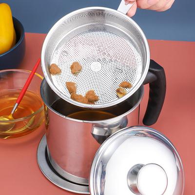 1,3 l Edelstahl-Ölfiltertopf mit großem Fassungsvermögen, Behälter, Fettabscheider, Fettsieb, Vorratstank, Küchenkochwerkzeug