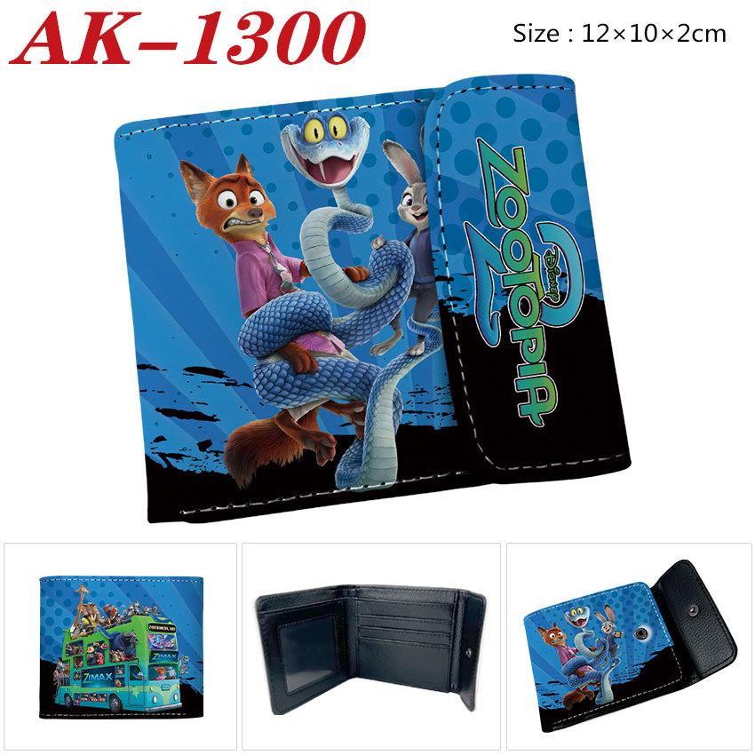 Zootopia Wallet PU Leather Snap Button Bifold Short Card Holder Cute Cartoon Purse for Women Girls 1pcs