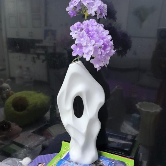 Wazon na kwiaty z tworzywa sztucznego w stylu vintage, minimalistyczny pojemnik na kwiaty w stylu chińskim, dekoracyjny wazon na rośliny kwiatowe, ozdoba stołu do domu i biura