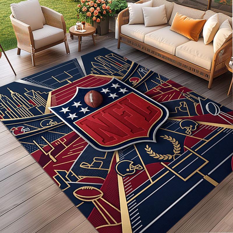NFL Print Teppich, Waschbarer Bodenläufer, Für Eingangsbereich Studentenwohnheim Waschküche Büro Arbeitszimmer, Heimdekoration Geburtstags-Weihnachtsgeschenk