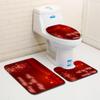 Christmas Bathroom Floor Mat Toilet Three-Piece Set