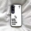 Retro Cross Letter Print Phone Case for Vivo V40 Lite 5G Y200 Acrylic TPU Hybrid Shockproof Cover