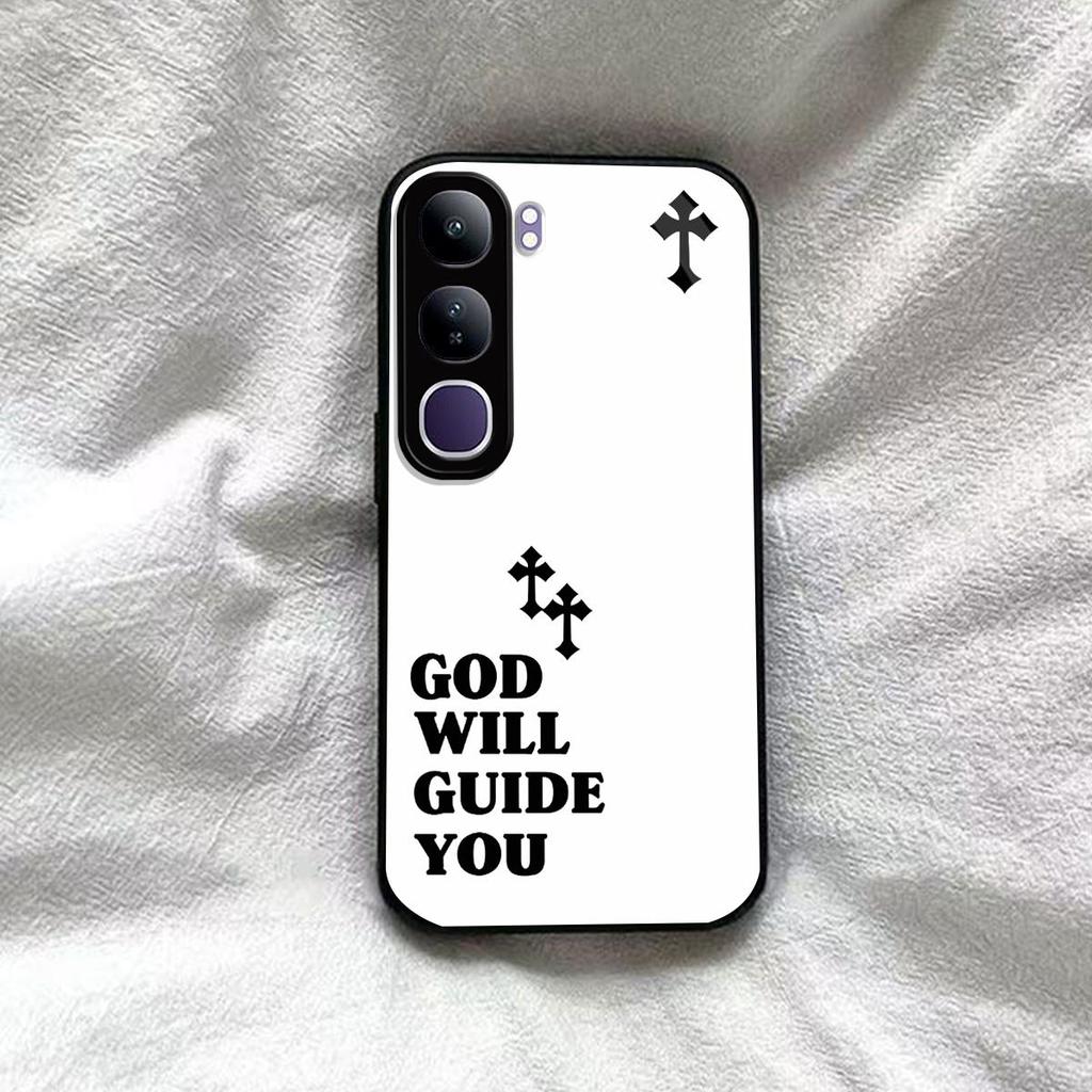 Retro Cross Letter Print Phone Case for Vivo V40 Lite 5G Y200 Acrylic TPU Hybrid Shockproof Cover