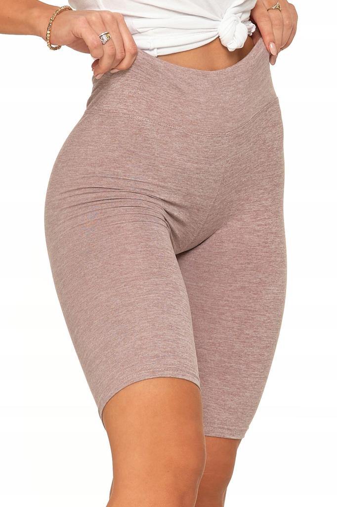 Peach Touch Fit High Waist Cycling Leggings MORAJ Sports Tights S/M Beige Melange