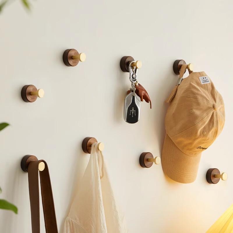 

Xuanyong Wall-Mounted Black Walnut & Copper Coat Hooks