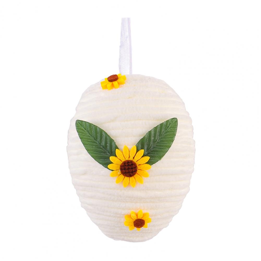 Handmade Easter Ornament Spring Holiday Decoration Easter Egg Hanging Ornament Set Diy Crochet Sunflower Easter Eggs Holiday белый