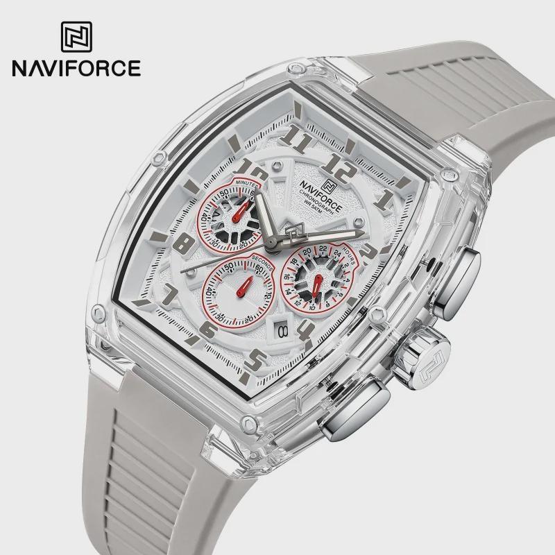 Mens Tonneau Square Quartz Chronograph Watch Waterproof Luminous Sports Wrist Watch Silicone Strap