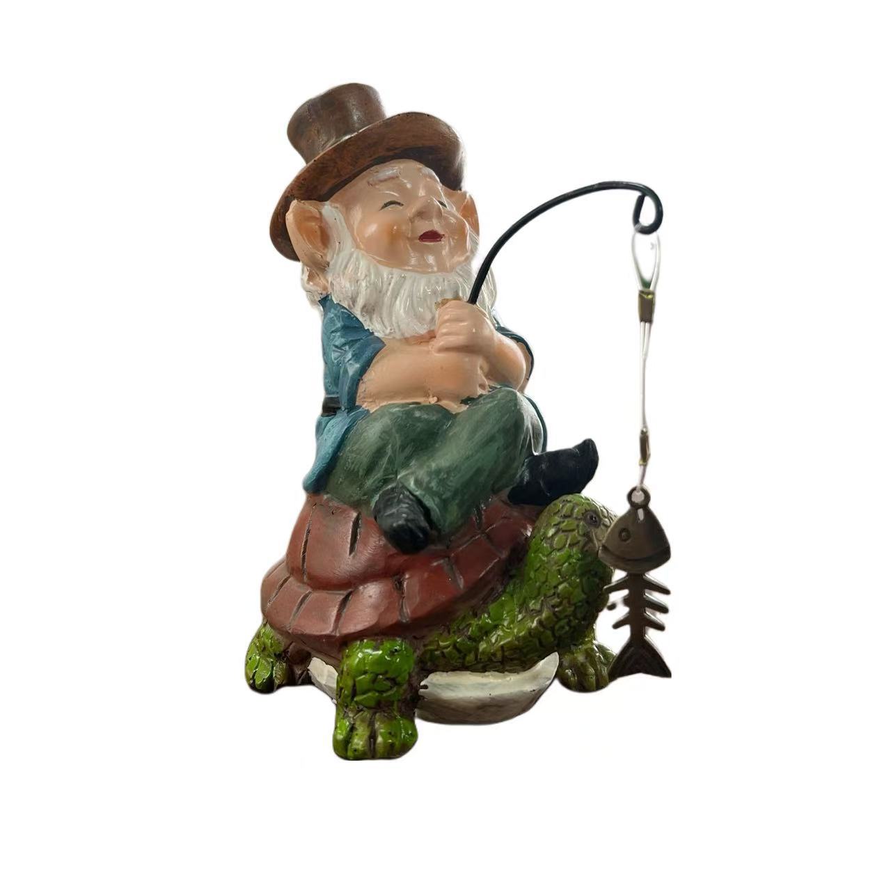 

Creative Cute Elf Dwarf Fishing Ornament Resin Garden Fish Tank Decor Outdoor Courtyard Craft 6.5x9x13