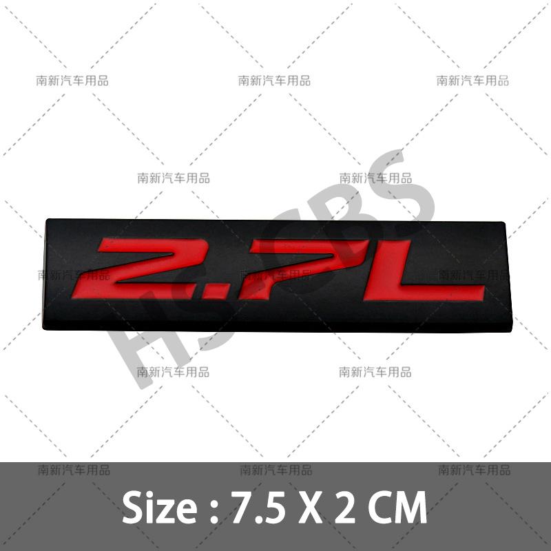 3D Metal 2.0L 2.2L 2.3L 2.4L 2.5L 2.6L 2.7L 2.8L Car Engine Displacement Badge Rear Trunk Emblem Stickers Decorative Accessories