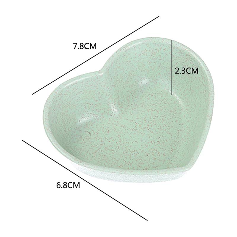 Mini Cute Love Heart Shape Wheat Straw Bowl Snack Small Plate Kitchen Supplies