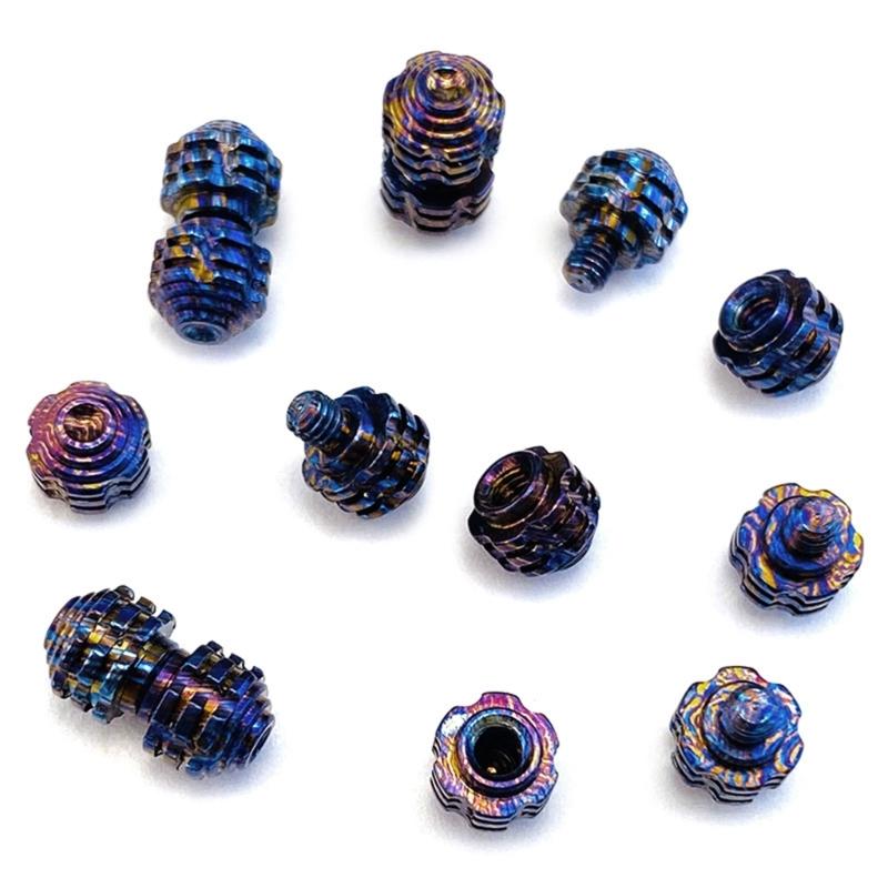 Precise Machined Fold Knivies Thumb Studs Corrosion Resistant Titaniums Damascus Pins Compatible for 2.1-3MM Blade Thickness