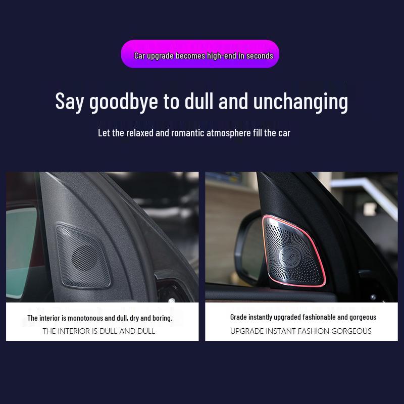 Compatible with Mercedes-Benz 2020 GLE Berlin: A-Pillar Luminous Tweeter Cover with 64-Color Ambient Light