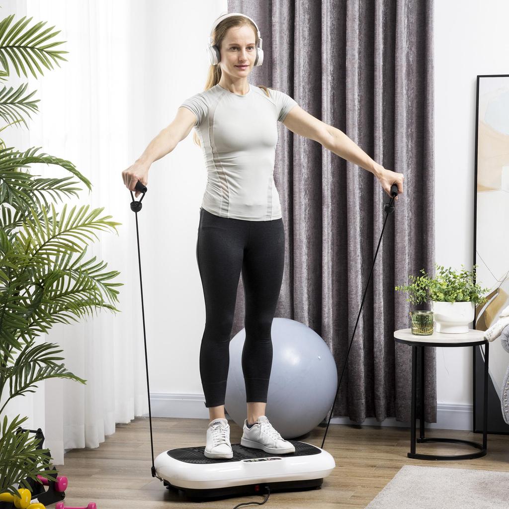 HOMCOM Vibration Plate with 99 Levels, 2 Fitness Bands
