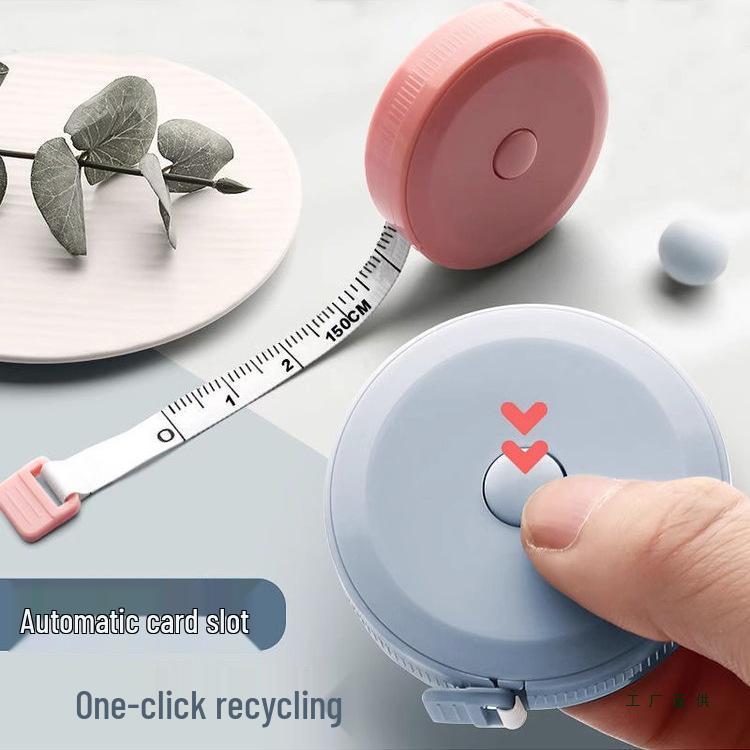 Compact Retractable Leather Tape Measure - Precision Soft Ruler for Measuring Bust, Waist, and Hips