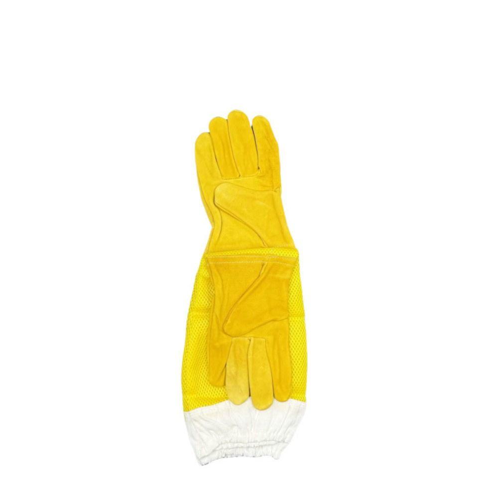 Atmungsaktive Netz-Bienenstockhandschuhe Leder Belüftete Handschuhe Langärmelige Handschuhe Professionelle Anwendung