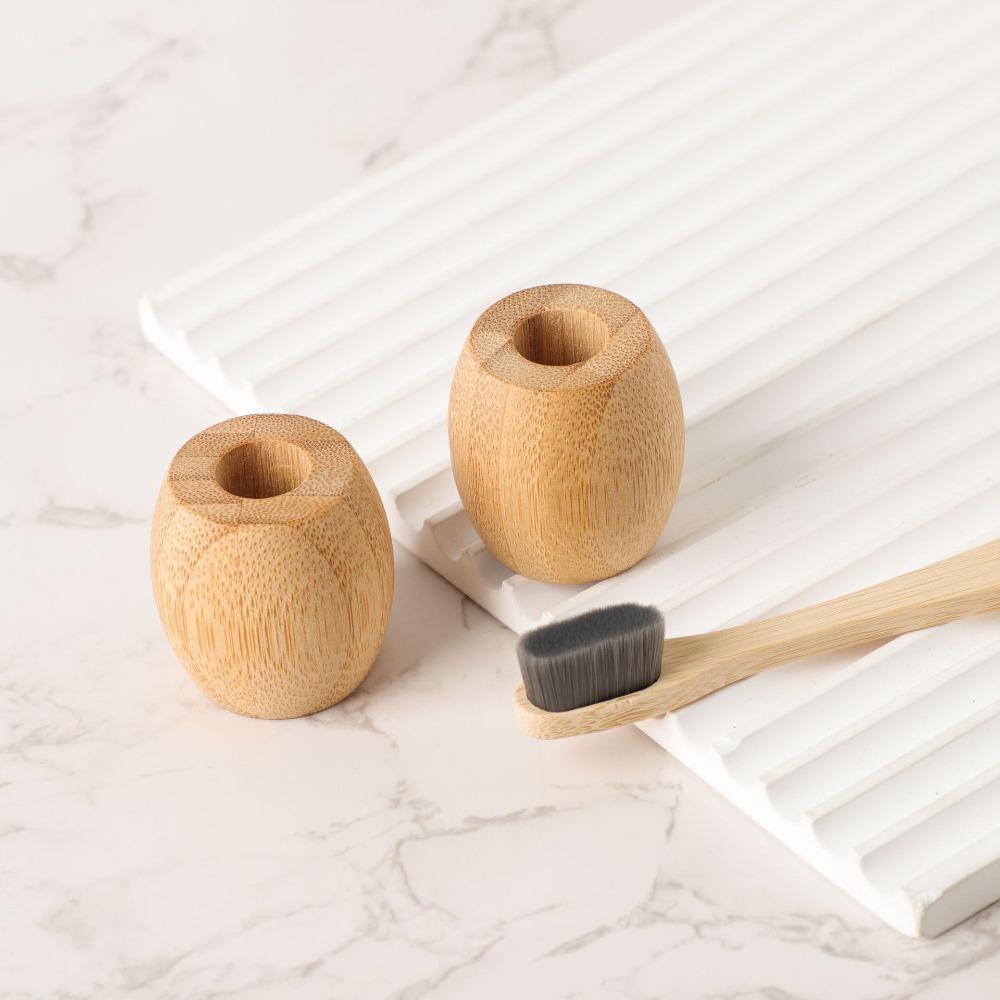 Bamboo Toothbrush Holder Wooden Toothbrush Stand Bathroom Organizer for Makeup Brush Holder Pen Container Bathroom Accessories