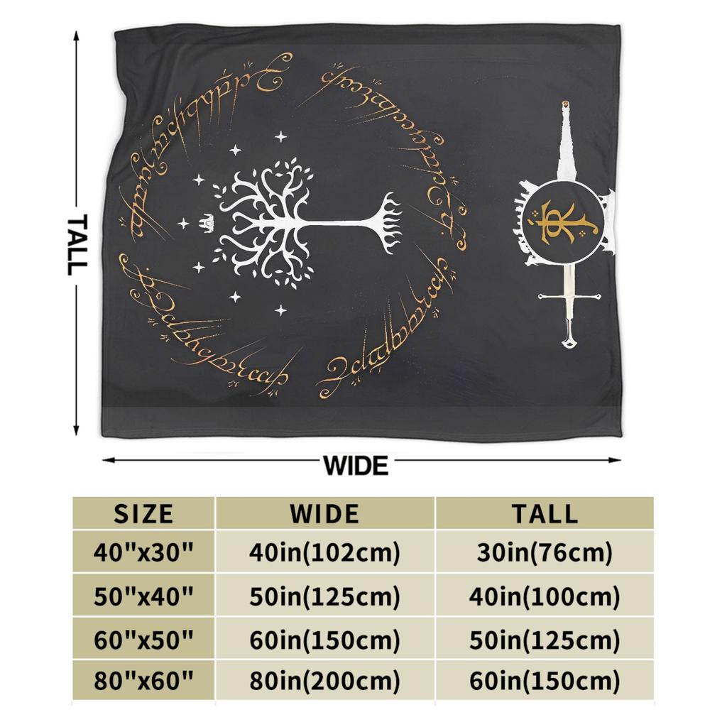 L-Lords Of The R-Rings  Blanket  Travel Office Flannel Throw Blanket For Bedroom Soft Warm Design Quality Bedspread