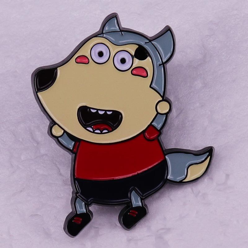 

Wolfie Charming Wolf Brooch