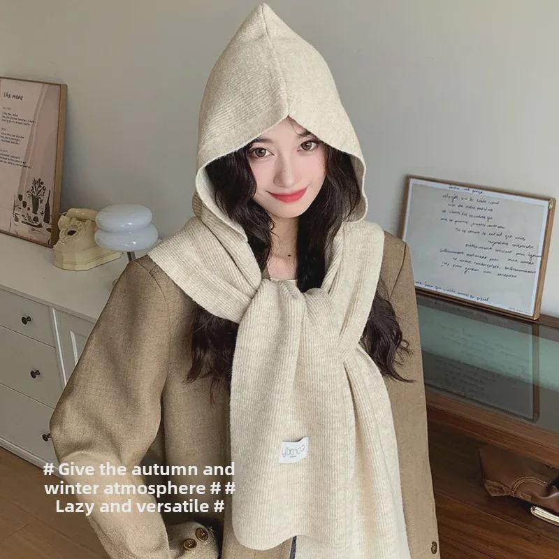 Trendiger Damen-Poncho-Schal mit Kapuze aus schwerer Wolle - Vielseitige, warme Herbst- und Winter-Oberbekleidung Weste