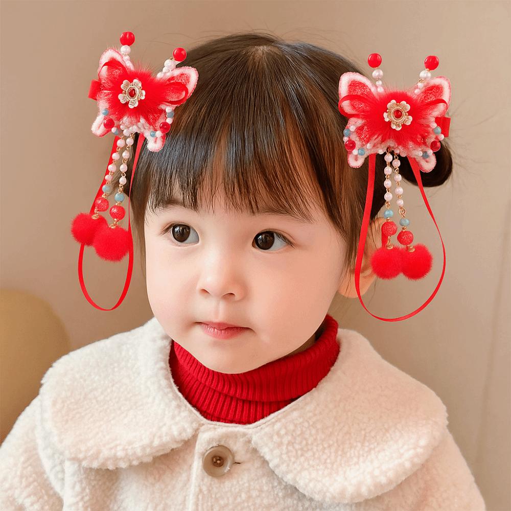 Hanfu Headwear Children's New Year Hairpin Cute Ancient Style Hair Clip  Winter