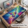 Butterfly Theme Customized Mouse Pad Personalized Print Name Text Desk Mat For Home Office Table Decor