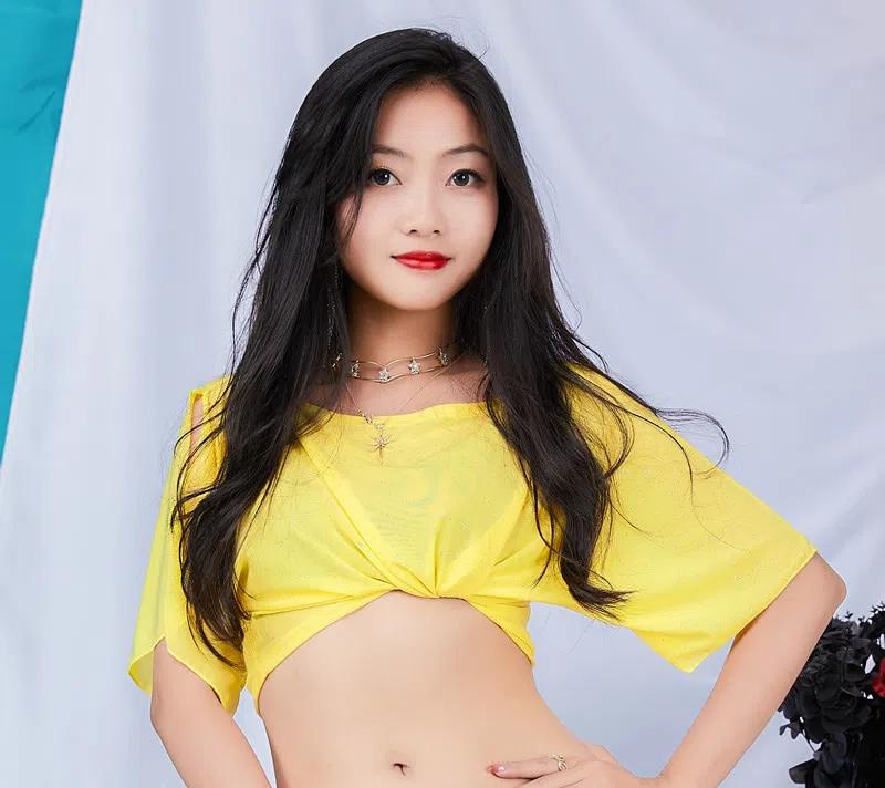 Trajes de Apresentação de Dança Étnica de Dança Oriental Calças Pétala de Outono Trajes Femininos de Dança do Ventre