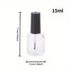 5 pezzi 15ml Bottiglietta Trasparente in Vetro per Smalto Vuota con Tappo Pennello Contenitori Cosmetici Bottiglie in Vetro per Unghie con Pennello