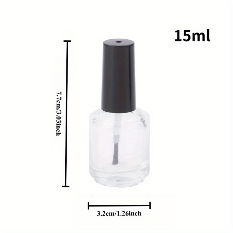 5 pezzi 15ml Bottiglietta Trasparente in Vetro per Smalto Vuota con Tappo Pennello Contenitori Cosmetici Bottiglie in Vetro per Unghie con Pennello