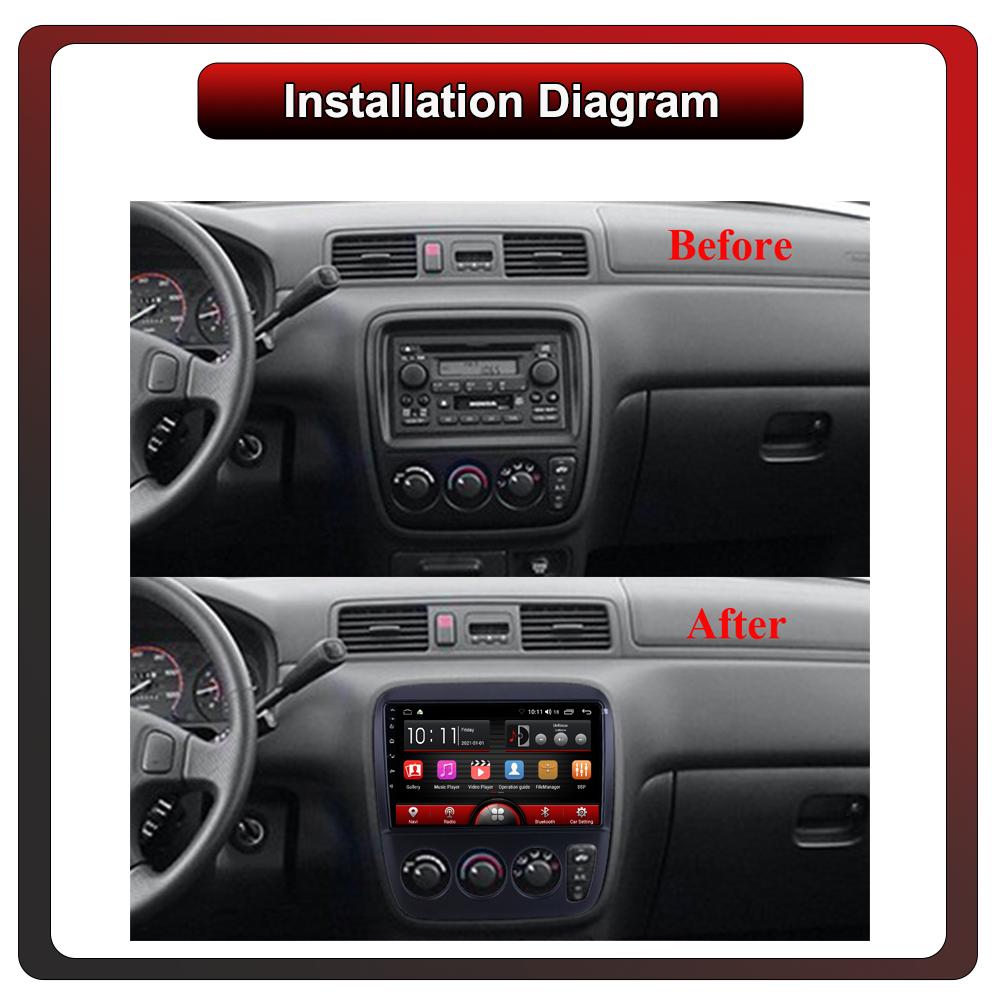2Din Android Car-Play Car Radio,Honda CR-V 1995-2001,Multimedia Player Head Unit Stereo GPS Navigation BT WIFI,1+16GB