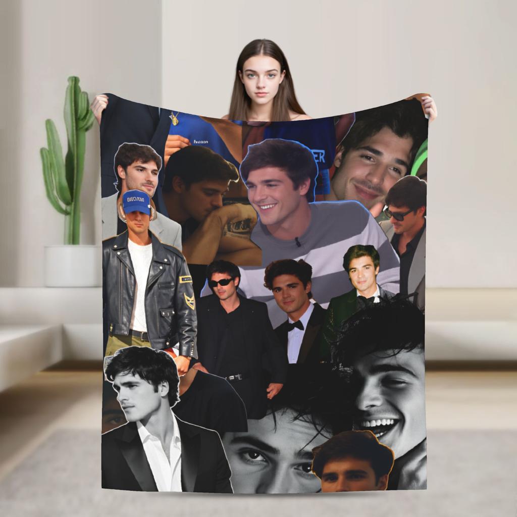 Jacob Elordi Blankets Quality Soft Warm  Throw Blanket Winter Travel Office Couch Bed Print Bedspread