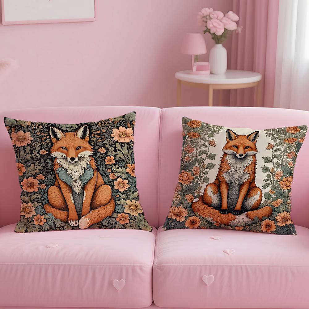 William Morris Art Fox Pillow Case pattern printing pillowcase living room sofa cushion cover bedroom room decor