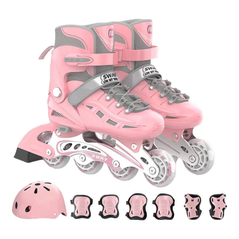 Saway Adjustable Kids Roller Skates with Protective Gear Adjustable Size 1