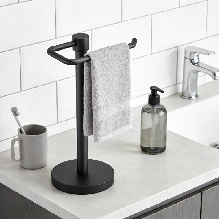 Universal Application Freestanding Steel Towel Rack Spacious Towel Brackets for Bathroom Strong Build Any Decors