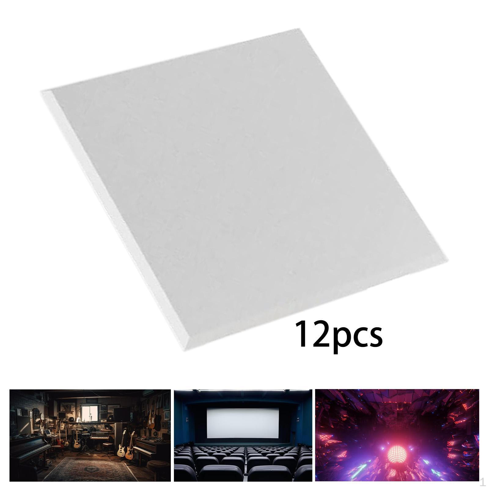 

12 шт. Акустические панели Звукопоглотитель Практичные многофункциональные настенные плитки Звукоизоляция белый