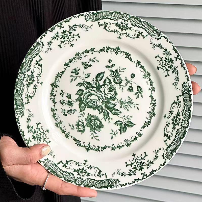 High-Value French Ceramic Plate: Retro Style for Breakfast, Dessert, and Western Cuisine