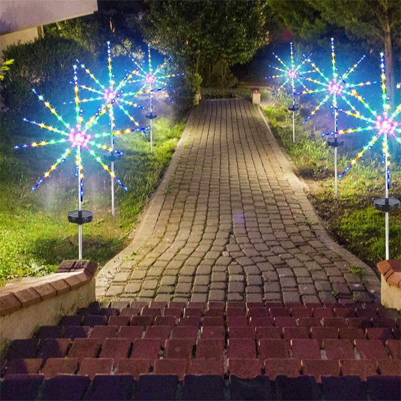 Solar Landscape Lights Outside Waterproof Solar Meteor Showers Light Remote Control Dimmable Timing for Garden Patio Yard Decor