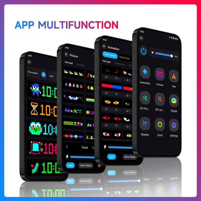 200/150/120 Cm Devil's Eye LED Truck Sign Scrolling Animation APP Remote Control LED Matrix Pixel Panel LED Display Light 12-24V