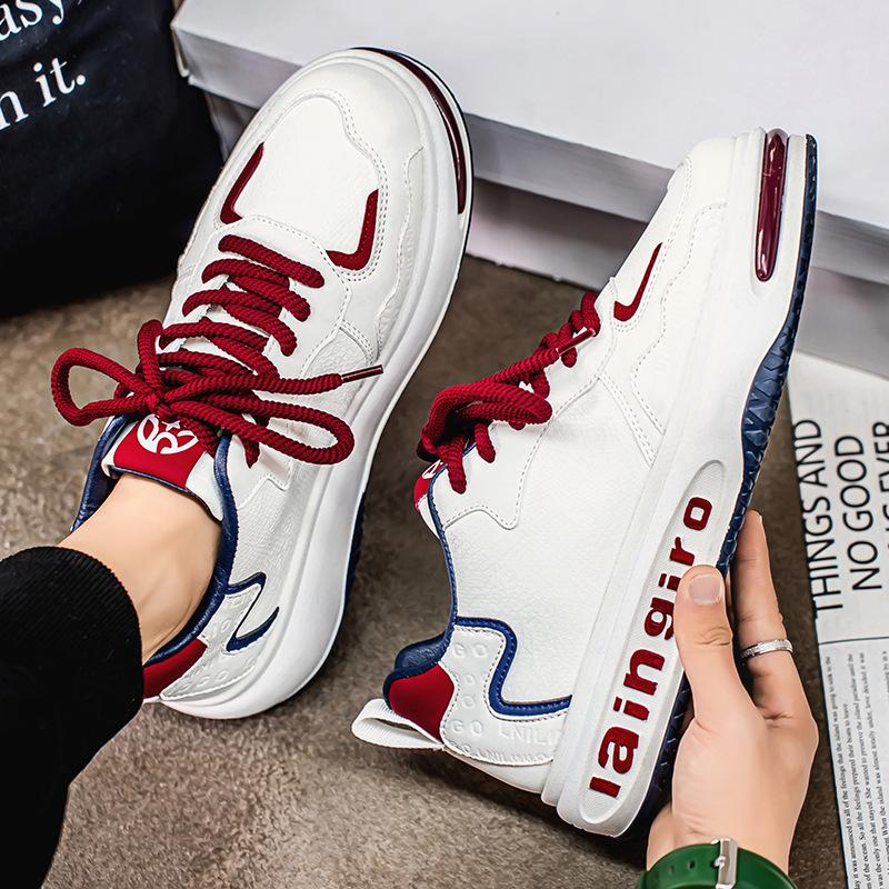 

Men s shoes 2025 spring new thick-soled heightened low-top trendy shoes simple wear-resistant versatile board shoes fashionable casual trendy shoes 39