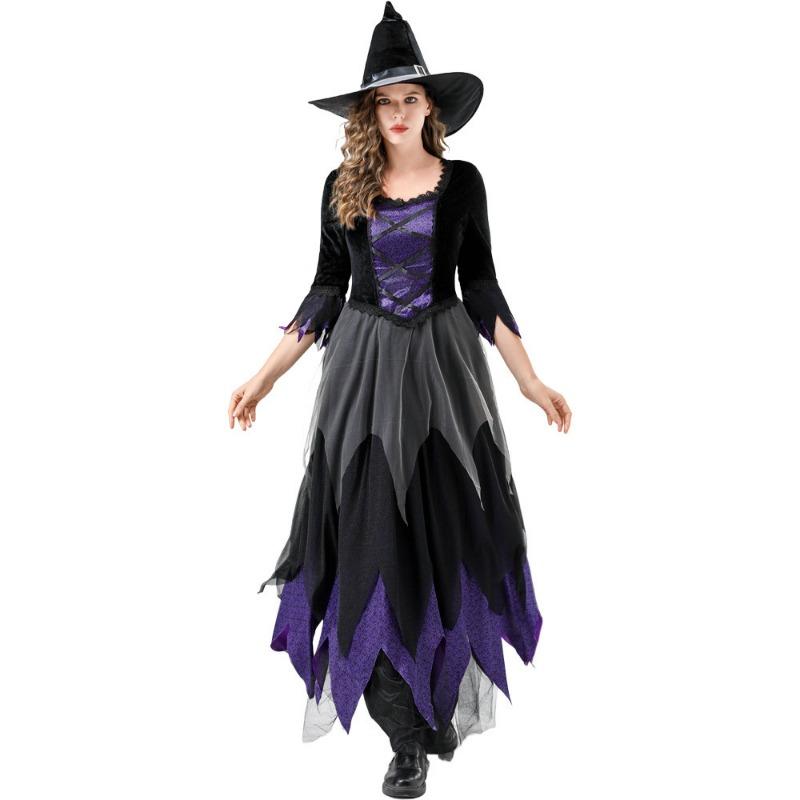 Halloween, lila Hexen-Vampir-Kleid für Erwachsene, Sub-Cosplay-Kostüm