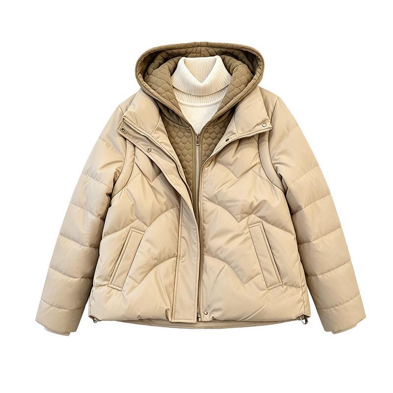 Winter new cotton-padded clothes fake two foreign-style cotton-padded clothes women's warm cotton-padded jackets loose and simple coats