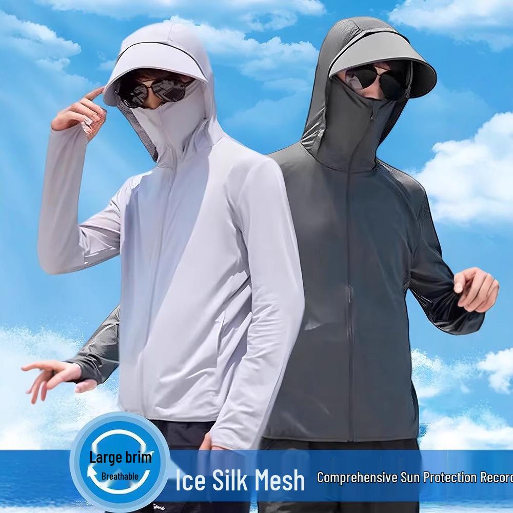 Unisex Ice Silk Cooling Sun Protection Lightweight Quick-Dry Sportswear for Outdoor Fishing
