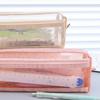 Pencil Case Double-Layer Large Capacity Transparent Mesh Students Exams Stationery Organizer Break-resistant Pencil Bag