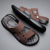 Hot Sale Summer Mens Sandals Outdoor Non-slip Men Beach Flats Handmade PU Leather Sandaly Men Wading Aqua Shoes Slippers